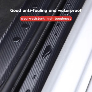 MaxPlus 3D Carbon Fiber Car Sticker Door Sill Guards Strip Anti-collision Decorative Tape 3/5 Meters