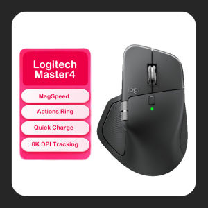 Logitech | Logitech MX Master 4 Haptic Feedback Actions Ring MagSpeed 8000DPI Ergonomic Wireless Bluetooth Mouse 70Day Battery