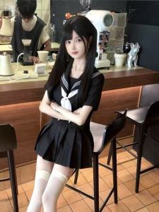 ชุดนักเรียนหญิงสไตล์ญี่ปุ่น ชุดนักเรียนสีดำ แขนสั้น แขนยาว ฤดูร้อน 2025 ชุดนักเรียนสไตล์ญี่ปุ่นที่สวมใส่สบาย