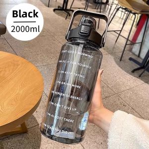 XIAXIU | Large Capacity Striped High-temperature Resistant Water Cup 2000ml