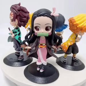 Anime 15cm Demon Slayer Figure Nezuko Tanjirou Zenitsu Inosuke Kyoujurou Giyuu Kawaii Qposket PVC Model Toys children Gift