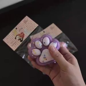 Kawaii Glitter Cat Paw Slow Rising Squeeze Toy Non-toxic TPR Stress Relief Fidget for Teens Gifts