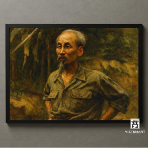 Tranh Nghệ thuật "Bác Hồ Ở Chiến Khu Việt Bắc" VIETSMART ART - Acrylic 45x 60cm