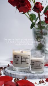 Lilin+Co Rose & Geranium Scented Candle | Premium Soy Wax