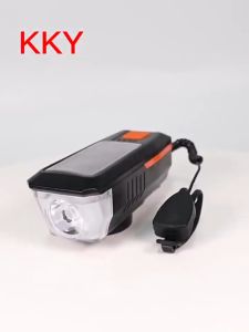 Bicycle Light With Horn Flash Light USB Rechargeable Bike Lamp Flashlight for Bike With Horn