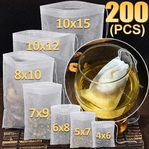 Non-woven Fabric Disposable Tea Filter Bags Empty Sealed Filters Bags with Drawstring Kitchen Teaware for Coffee Spice Wholesale