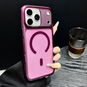 szhaiyu | For iPhone 18 Pro Max 17 Pro iPhone Air Magnetic Translucent Wireless Charge Phone Case With Camera Button Acrylic Clean Cover