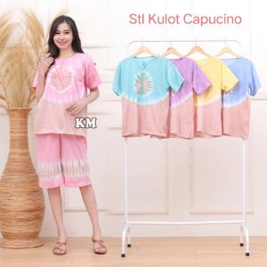 Setelan Celana Pendek Kulot Wanita Bahan Kaos Adem / Baju Tidur Wanita Termurah