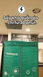 Tủ sấy quần áo Nanoco Model NCD1502 (màu xanh công suất 1500W)