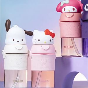 Cute Cartoon Insulated Cup with Straw 620ml