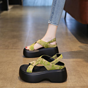 Giày Cao Gót Đế Dày La Mã Mùa Hè 2025 Cho Nữ Giày Đi Biển Đa Năng Thời Trang Cỡ Nhỏ Giày Đế Cao Su EVA