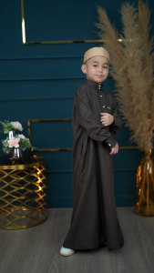ชุดโต๊ปเด็กอิสลามแขนยาวสุดหรู เนื้อผ้าคอตตอนเกรดพรีเมี่ยม เป็นสินค้านำเข้าจากต่างประเทศ BA55 รุสมีนีมุสลิม