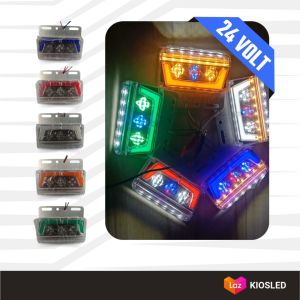 24V LED Bak Samping Running Universal Car Bis Truck Super Terang Model Trapesium