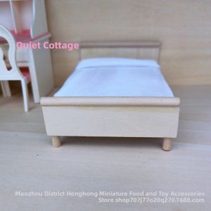 Childrens Playset Accessory Mini Wooden Bed