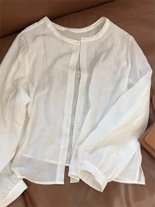 chaqi | Elegant Summer New Design Long Sleeve Thin Pure Color Versatile Sun Protection Open Cardigan Top Shirt Lightweight Breathable