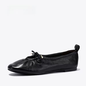 BellaLily2025 Summer New Style Sheepskin Mary Jane Shoes Women Flat Mouth Single Shoes Commuting Women Shoes Fashionable Hollow out Design