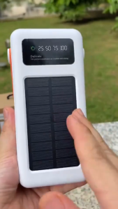 Solar Power Bank 150000mAh Built-in 4 Output/4 Input Ports/Cable Power Bank Fast Charger LED Light