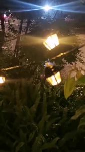 Đèn Cung Điện Hình Lục Giác Năng Lượng Mặt Trời Halloween Ngoài Trời Chống Nước Trang Trí Sân Vườn Ngày Lễ Đèn LED Tự Chứa Nguồn Chất Liệu ABS