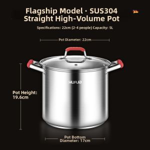 HUAJIDA | Large Thickened Stainless Steel Soup Pot