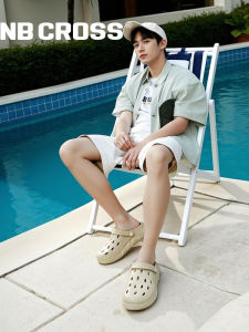 NB CROSS | NB Cross Flagship Store 2025 New Summer Mens Slip-On Driving Shoes Waterproof EVA Material Comfortable Clog Style Sandals