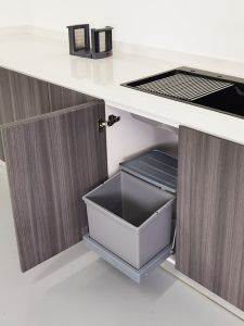 Cabinet Kitchen Cabinet Sink Cabinet Open Door with Door Trash Can Embedded Cabinet Hidden Kitchen Trash Can Classification with Lid
