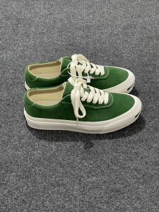 New Vintage Mens Leather Skate Shoes Low Top Green Shark Mouth Opening Smile Reversible Velvet Leather Workwear Casual Shoes