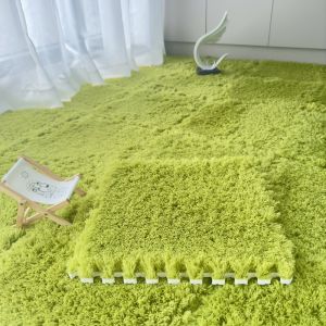 Creamy Style Living Room Bedroom Balcony Carpet Customizable Washable Area Rug Square Shape Polyester Material Pure Color