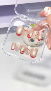 [ Mã L10 ] Nailbox thiết kế mắt mèo kẻ đầu móng trang trí chery nơ