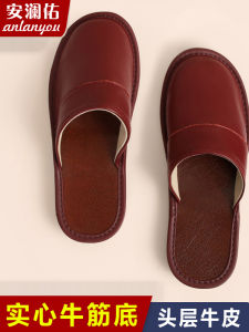 Dép Da Bò Đế Cao Su Cao Cấp Mùa Hè Cho Nam Và Nữ Đi Trong Nhà Chống Trượt Thoải Mái Thoáng Khí