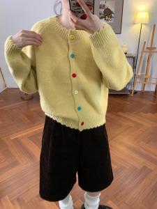 Loose Comfortable Korean Style Womens round Neck Sweater Soft Cozy Colorful Knitted Long Sleeve Casual Daily Wear