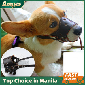 Dog Muzzle Mask PU Leather Adjustable Breathable Mask Anti Bite And Anti Accidental Eating Pet Training Accessories Dog Mouth Cover Anti Bark Bite And Chew Safety Drinkable Dog Mouth Cover For Small And Large Dogs