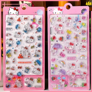 3D Hoạt Hình Hellokitty Giảm Béo Miếng Dán Lấp Lánh Điện Thoại Trang Trí DIY Handmade Notebook Album Trang Trí Dễ Thương Nhựa Dính PVC