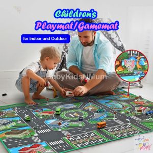 Playmat Picnic Mat Aluminium Moisture Proof Outdoor Indoor Game Center Urban City Wild Animals Farm Animal Construction Theme
