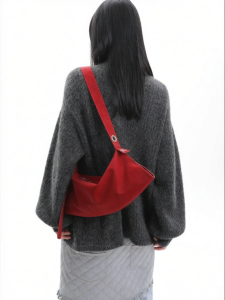 JANDRESS | Original Red High-end Leather Hobo Bag
