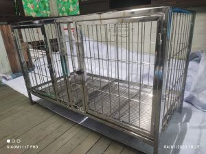 2x4x2.5 heavy duty stainless 304 dog cage ( 2doors)