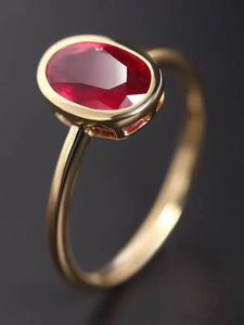 18K Gold Plated Garnet Stylish Ring