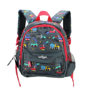 Childrens Schoolbag Baby Backpack Boys Cartoon Construction Site Vehicle Pattern 11 Inch Kids‘ Bags