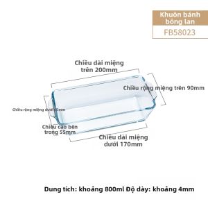 FORBAKE | Mô Hình Nướng Kính Chữ Nhật Boro Silicat Chịu Nhiệt