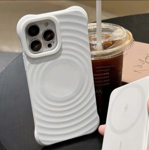 For iPhone 17 Pro Max Magnetic Phone Case For iPhone 11 13 14 12 16 15 Pro Max Case 11 CASE 14 Pro Max 16 Pro Max Case 13 12 Pro Max 11 Pro Max 14 Pro 11 Pro Max Luxury Shockproof MagSafe Casing Wave Thickened Corners Case Liquid Silicone Soft Cover