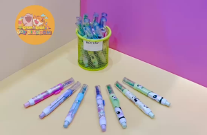 Bút Tẩy Đầu Nhũ Lấp Lánh Màu XanhHồng Xóa Sạch Không Lem Cho Bé Học Sinh ! ChunChinToyKingDom