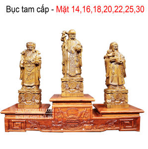 Tam sơn cuốn thư kê bát hương gỗ hương mặt 2530cm