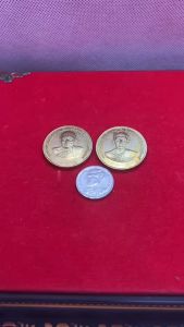 เหรียญสหธรรมิก หลวงปู่โต๊ะ กับสมเด็จพระญาณสังวร สมเด็จพระพระสังฆราช เนื้อทองเหลือง ปี2557 แท้จากวัด