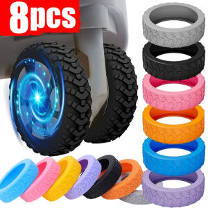 8pcs Rolling Luggage Wheel Protecter Silicone Travel Rolling Suitcase Reduce Noise Wheel Castor Trolley Sleeve Accessories