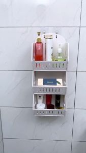 Rak Tempel Dinding Kosmetik hp remote dll Ready Warna Putih - Grosir Yosi