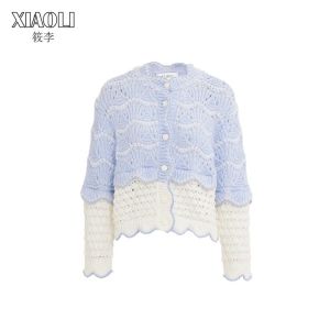 New Year Red Limited Edition Hand Beaded Red White Contrast Knit Cardigan