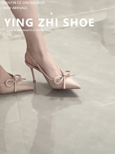 Korean Elegant Sandals For Women With Heels Bow Pointed Stiletto Heels Fashion Sandals 8CM Work Heels Office Shoes Party Heels Classy Heels Graduation Heels