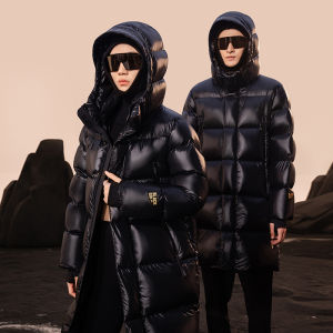 Guvet | High-quality Long-style Height-enhancing Thick Down Jacket Black