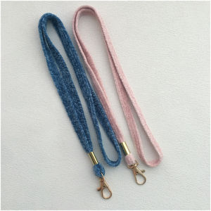 Gold Button Neck Hanging Rope Tassel Key Card Phone Accessory Anti-Lost Soft Weaving Material for Mobile Phone And Keys