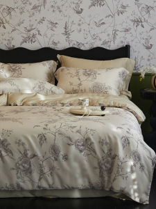 French Medieval Summer Ice Silk Smooth Sensation Bedding Set 60-Strand Lyocell Sheet Cover Duvet Cover Bedding Accessories