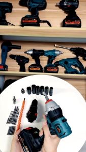 【IN STOCK】Hyreto Impact Wrenches Brushless Motor Cordless Impact Wrench Drill 2-In-1 Free Change Head Set